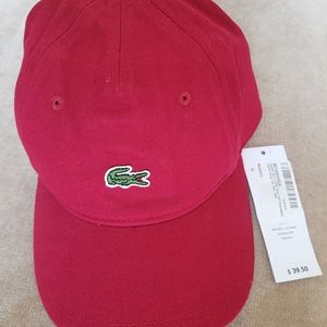 Men's Burgundy/Maroon Lacoste adjustable Hat